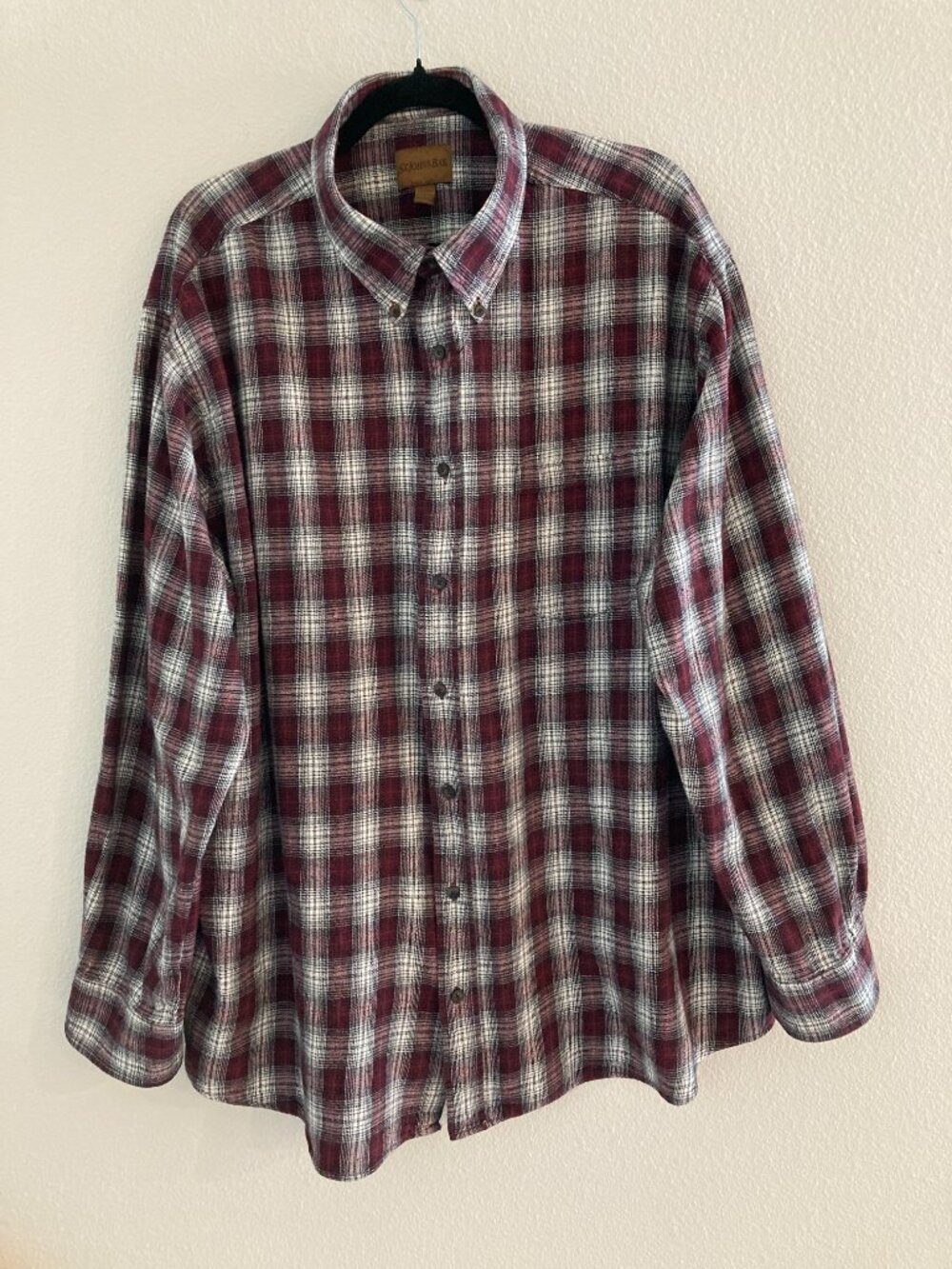 ✨ St. John's Bay Red Plaid Flannel Button Down Shirt - Men's Size 3XLT Tall